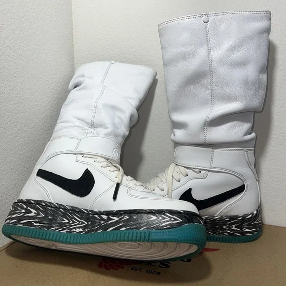 🔥Nike Air Force 1 Upstep Warrior N7 Women's Size 5 White Turquoise 873308-103